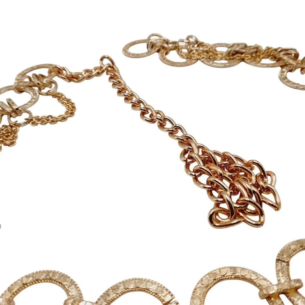 Vintage Gold Tone Chain Belt Hong Kong Long Statement Belt 39 Inch